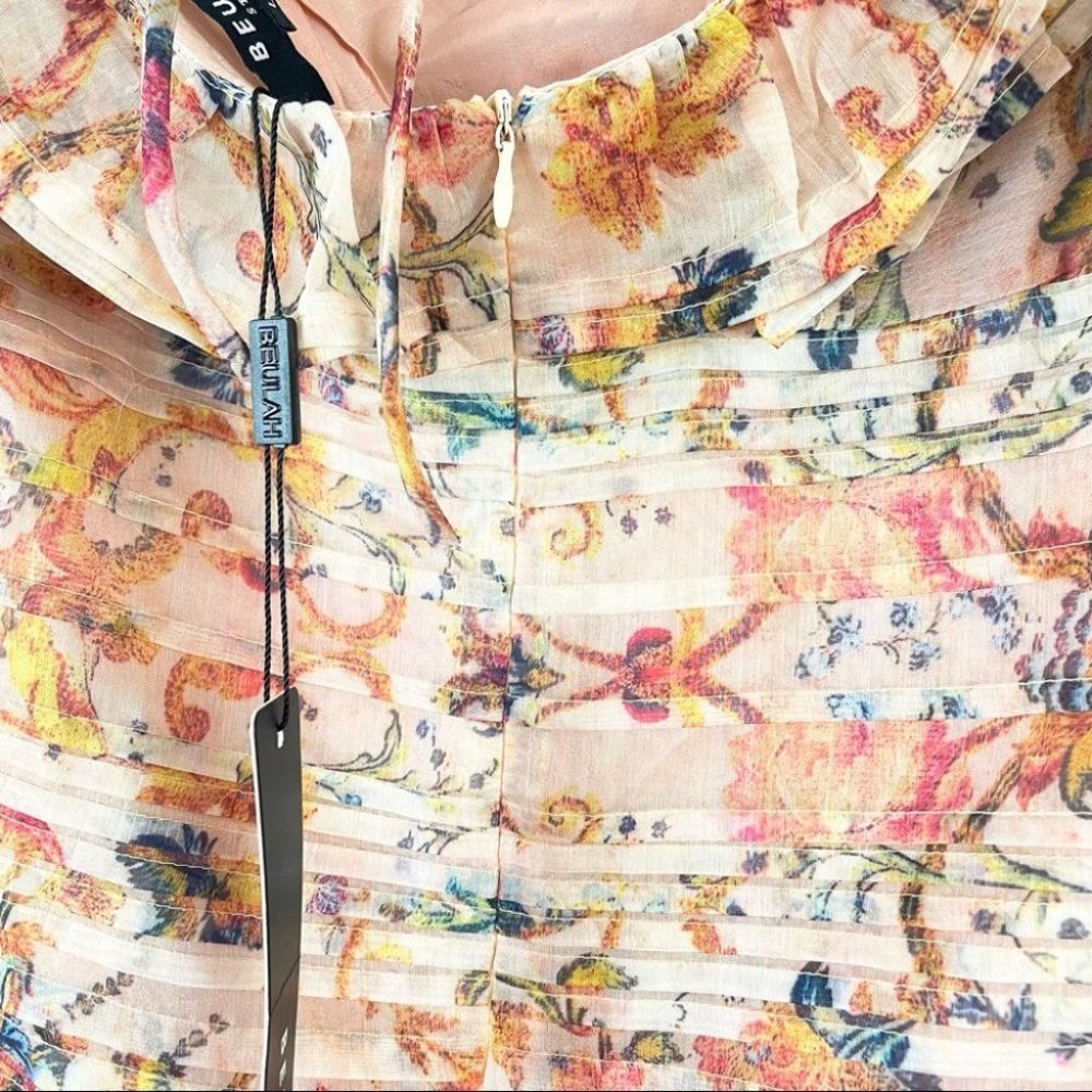 Beulah Dress Summer Mini Floral Ruffle Puff Sleeve Zimmermann Dupe - Picture 13 of 13